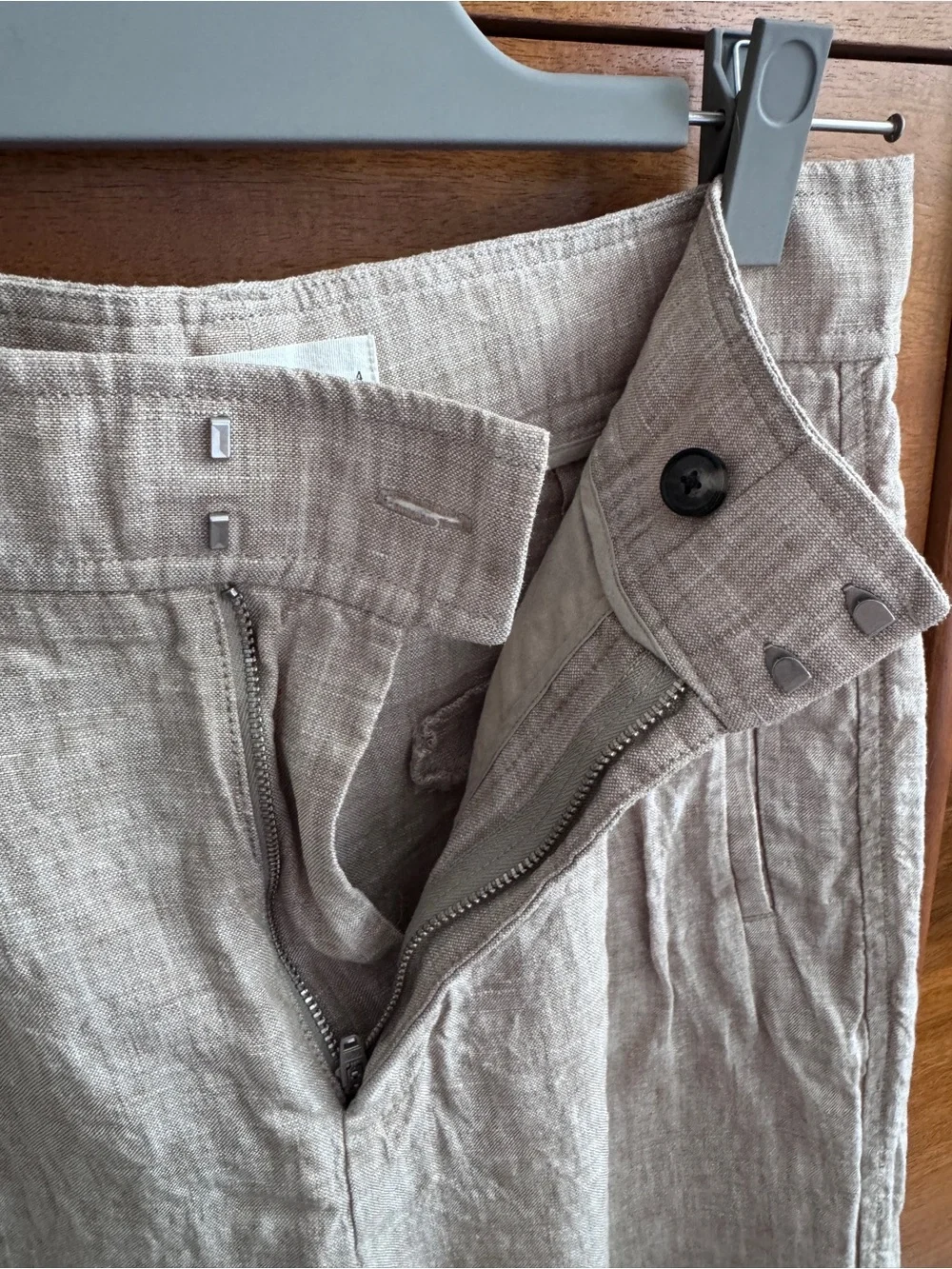 Everlane Beige 100% Linen Wide Leg Pant